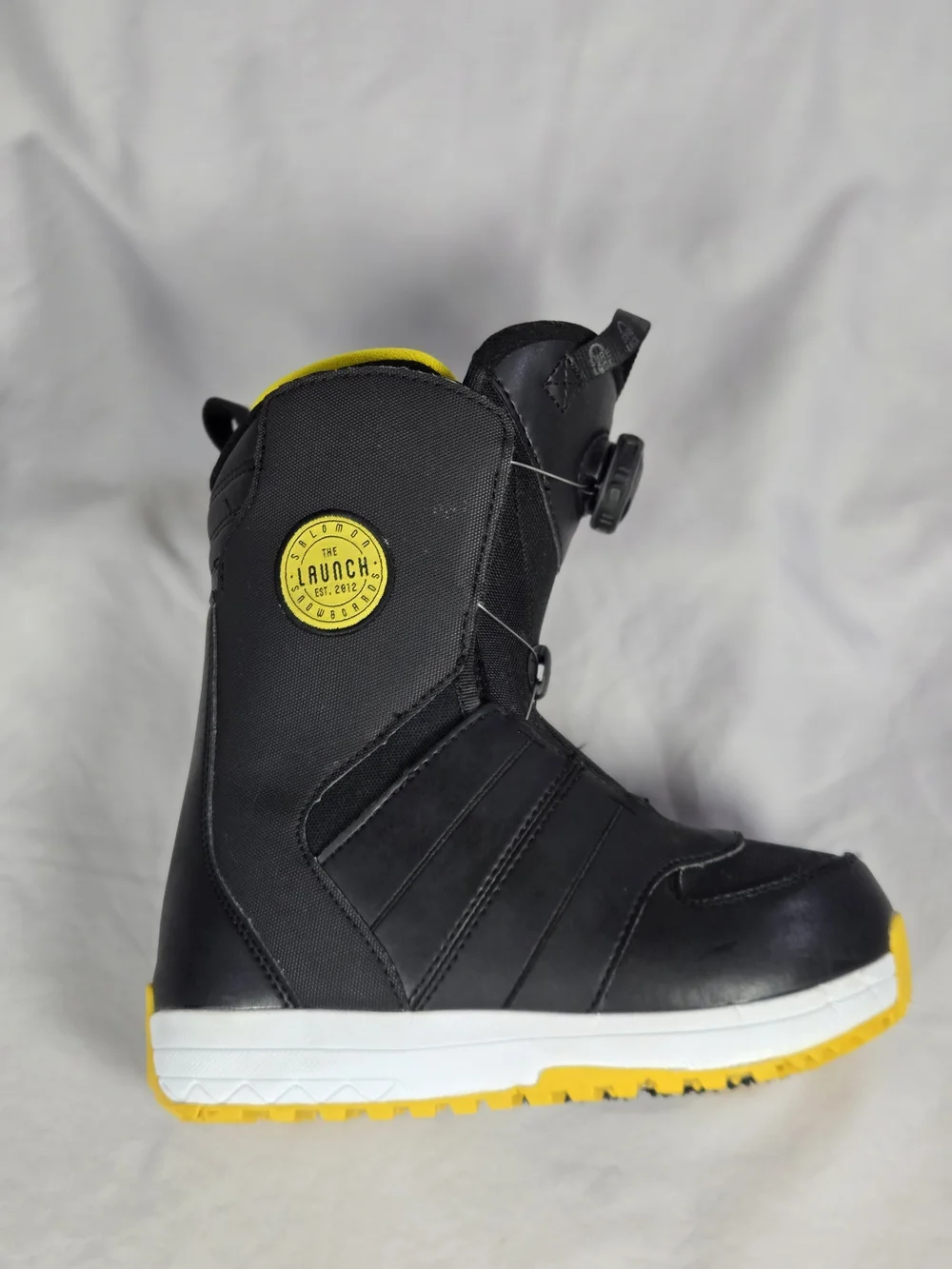 Salomon Kids Launch BOA Jr Snowboard Boots Black Yellow Size 13K